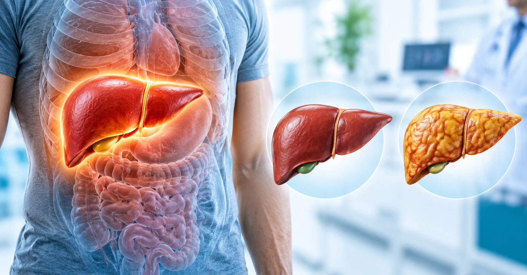 कमजोर लीवर के लक्षण और स्वस्थ लीवर व फैटी लीवर